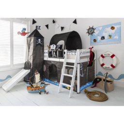 Noa and Nani Moro White Pirate Mid Sleeper Cabin Bed with Slide - thumbnail 2