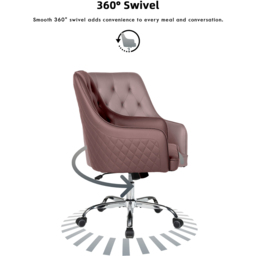 Langham Red PVC Leather Swivel Office Chair - thumbnail 3