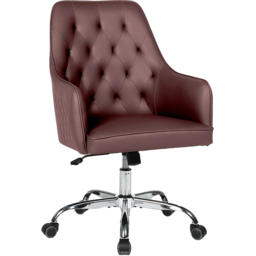 Langham Red PVC Leather Swivel Office Chair - thumbnail 2