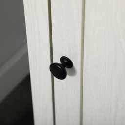 Kleankin Single Door 3 Shelf White Tall Bathroom Floor Cabinet - thumbnail 3