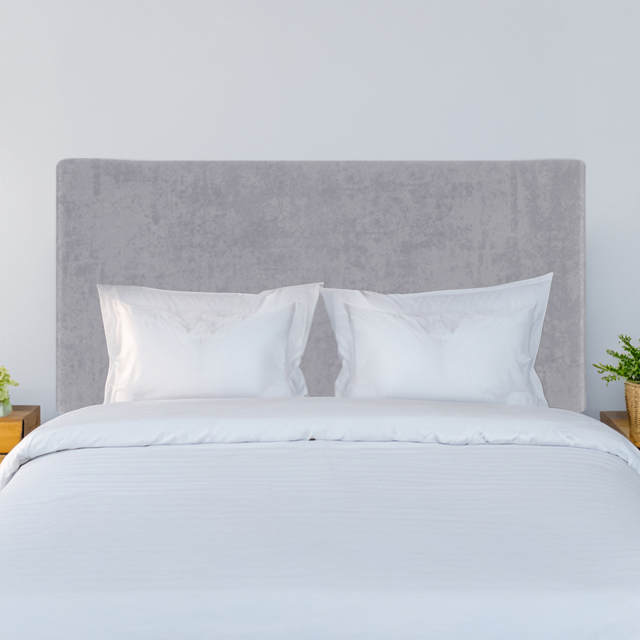 Bedmaster Valencia Double Seal Grey Naples Velvet Plain Headboard - image 1