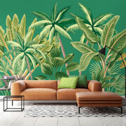 Origin Murals Tropical Palm Trees Green Wall Mural