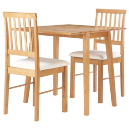 2 Seater Drop Leaf Dining Set Oak and White - thumbnail 2