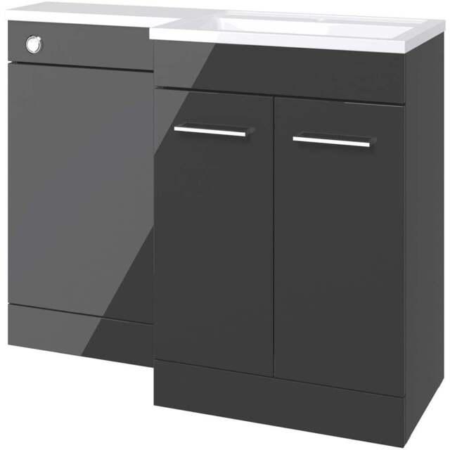 Bathstore Panama 2 Door Anthracite Right Hand Basin and WC Unit 1000mm - image 1