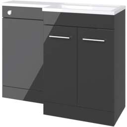 Bathstore Panama 2 Door Anthracite Right Hand Basin and WC Unit 1000mm - thumbnail 1