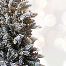 Noel Square Pre-Lit Warm White LED White Frosted Xmas Tree 4.9ft - thumbnail 3