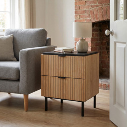 Saxon 2 Drawer Side Table - thumbnail 3