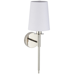 Merano Florence Nickel and White Fabric Wall Lamp