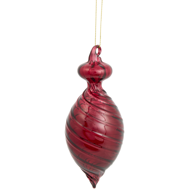 Blushing Ballroom Plum Glass Christmas Droplet Bauble 16.3cm - image 1