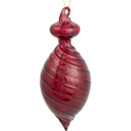 Blushing Ballroom Plum Glass Christmas Droplet Bauble 16.3cm - thumbnail 3