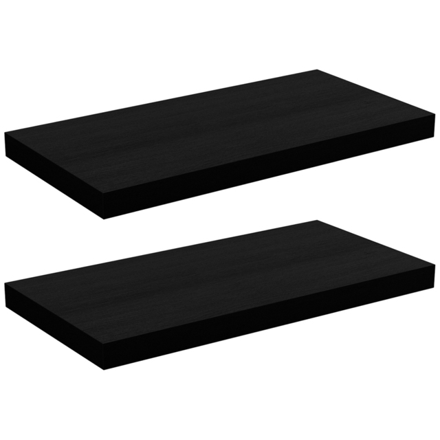 Homebase 60cm Black Ash Effect Floating Shelf 2 Pack - image 1