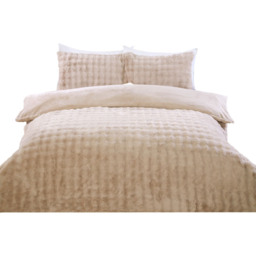 Aurora Soft Faux Fur Duvet Set Champagne Superking - thumbnail 2