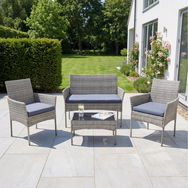 Artemis Home Corato Grey Rattan 4 Seater Patio Set - image 1
