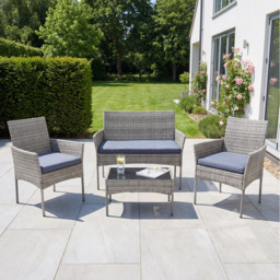 Artemis Home Corato Grey Rattan 4 Seater Patio Set - thumbnail 1
