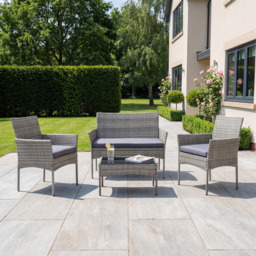 Artemis Home Corato Grey Rattan 4 Seater Patio Set - thumbnail 2