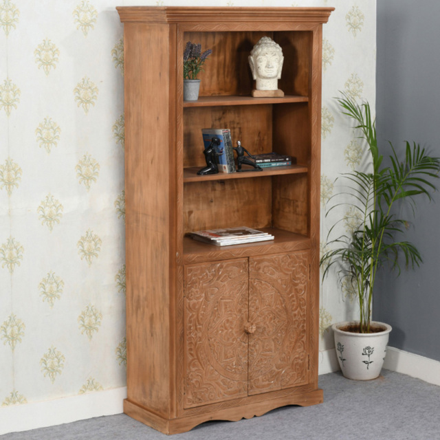 Brooklyn Adair 2 Door 3 Shelf Mango Wood Bookcase - image 1