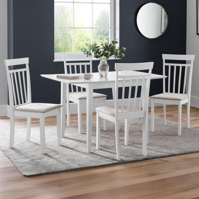 Julian Bowen Rufford 4 Seater Dining Set White - image 1