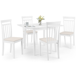 Julian Bowen Rufford 4 Seater Dining Set White - thumbnail 3