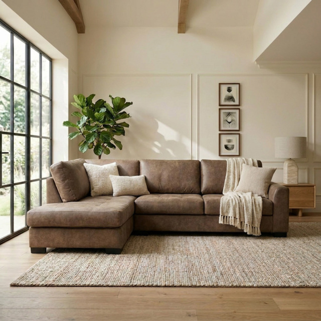 Mayfair Large Corner Sofa Brown - image 1