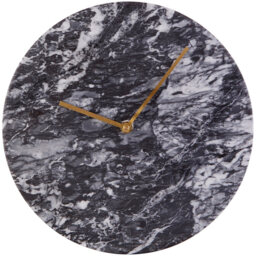 Premier Housewares Lamonte Black Marble Round Wall Clock 30cm