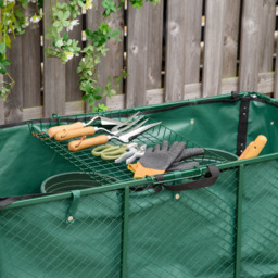 Outsunny 342L Green Steel Heavy Duty Garden Trolley Cart - thumbnail 3