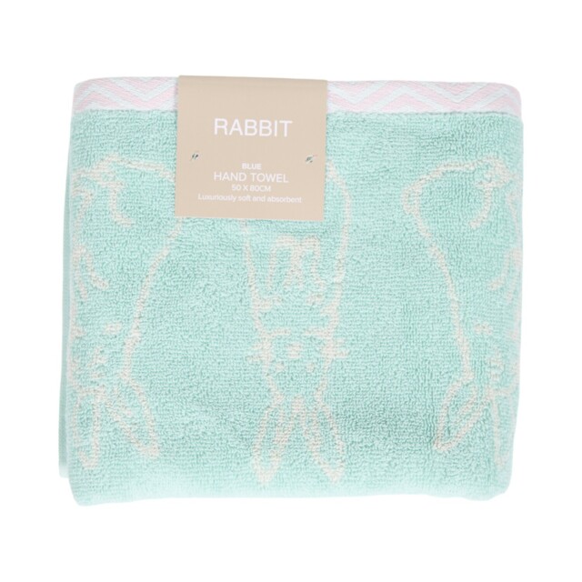 Rabbit Hand Towel - Blue - image 1