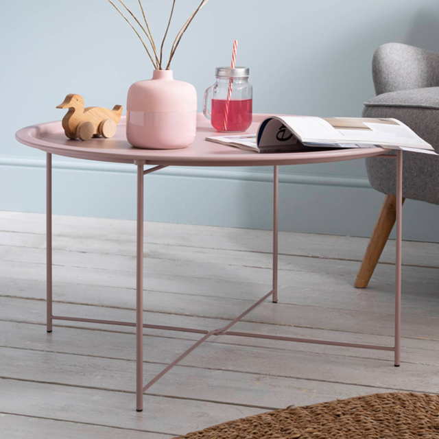 Noa and Nani Blush Pink Bjarni Metal Coffee Table