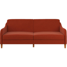 Dorel Jasper 3 Seater Orange Linen Sprung Sofa Bed - thumbnail 3