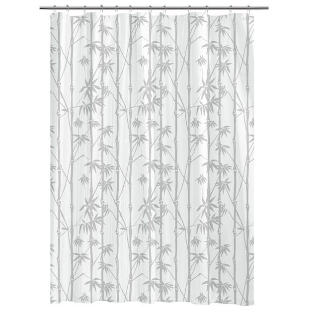 Clear and Grey Bamboo Water Repellent Shower Curtain 180 x 180cm - image 1