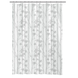 Clear and Grey Bamboo Water Repellent Shower Curtain 180 x 180cm - thumbnail 1