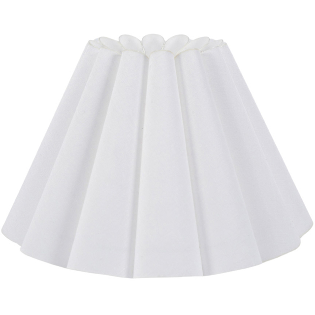 ValueLights Lauren White Pleated Scallop Edge Tapered Lamp Shade 16cm - image 1