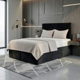 DS Living Orion Black Double Plush Ottoman Bed - thumbnail 4