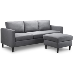 Julian Bowen Marant 3 Seater Grey Corner Sofa - thumbnail 3