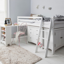 Noa and Nani Moro Single White Sleep Station with Chest of Drawers Cabinet and Desk - thumbnail 1
