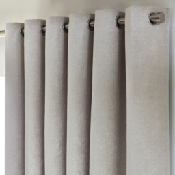 Alan Symonds Chenille Blackout Ring Top Eyelet Curtains Silver 168 x 183cm - thumbnail 2
