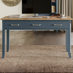 Baumhaus Signature 3 Drawer Blue Executive Dressing Table - thumbnail 1