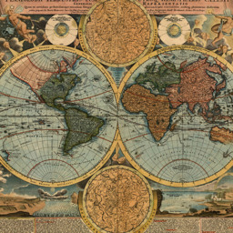 Origin Murals Vintage Map Multicolour Wall Mural - thumbnail 2