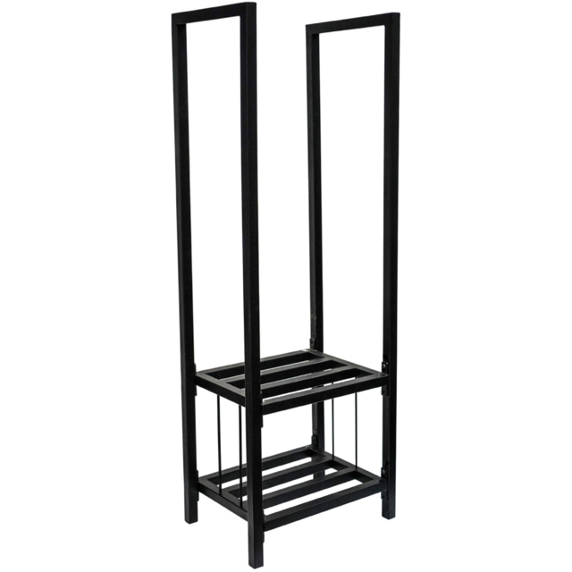 Ivyline Black 2 Shelf Steel Tall Square Log Holder 120cm - image 1