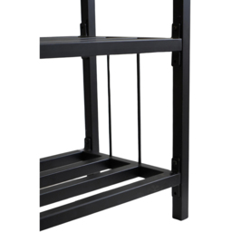 Ivyline Black 2 Shelf Steel Tall Square Log Holder 120cm - thumbnail 3