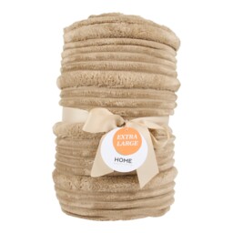 Brooklyn Extra Large Ribbed Throw Mink - thumbnail 1