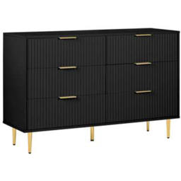 Birlea Zara 6 Drawer Black Fluted Chest of Drawers - thumbnail 2