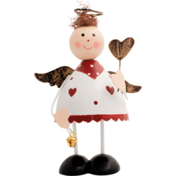 St Helens White Metal Angel Christmas Ornament 14.5cm