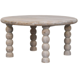 Artisan Furniture Salted Oak Spindle-Shaped Legs Mango Wood Coffee Table - thumbnail 4