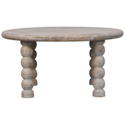 Artisan Furniture Salted Oak Spindle-Shaped Legs Mango Wood Coffee Table - thumbnail 2