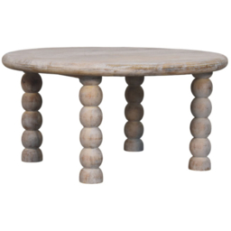 Artisan Furniture Salted Oak Spindle-Shaped Legs Mango Wood Coffee Table - thumbnail 3