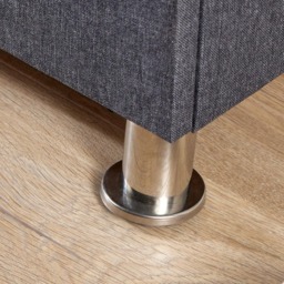Home Source Pewter Dark Grey Padded Ottoman - thumbnail 4