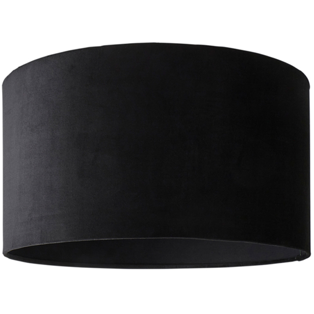 ValueLights Reni Black Velvet Drum Ceiling Lamp Shade 45cm - image 1