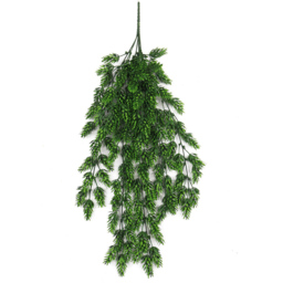 Leaf Clustered Fern Hanging UV and Fire Resistant Artificial Plant 128cm 6 Pack - thumbnail 2