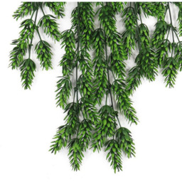 Leaf Clustered Fern Hanging UV and Fire Resistant Artificial Plant 128cm 6 Pack - thumbnail 4