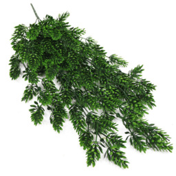 Leaf Clustered Fern Hanging UV and Fire Resistant Artificial Plant 128cm 6 Pack - thumbnail 3